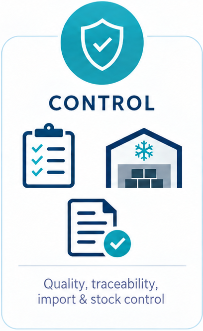 Control: quality, traceability, documentation and stock